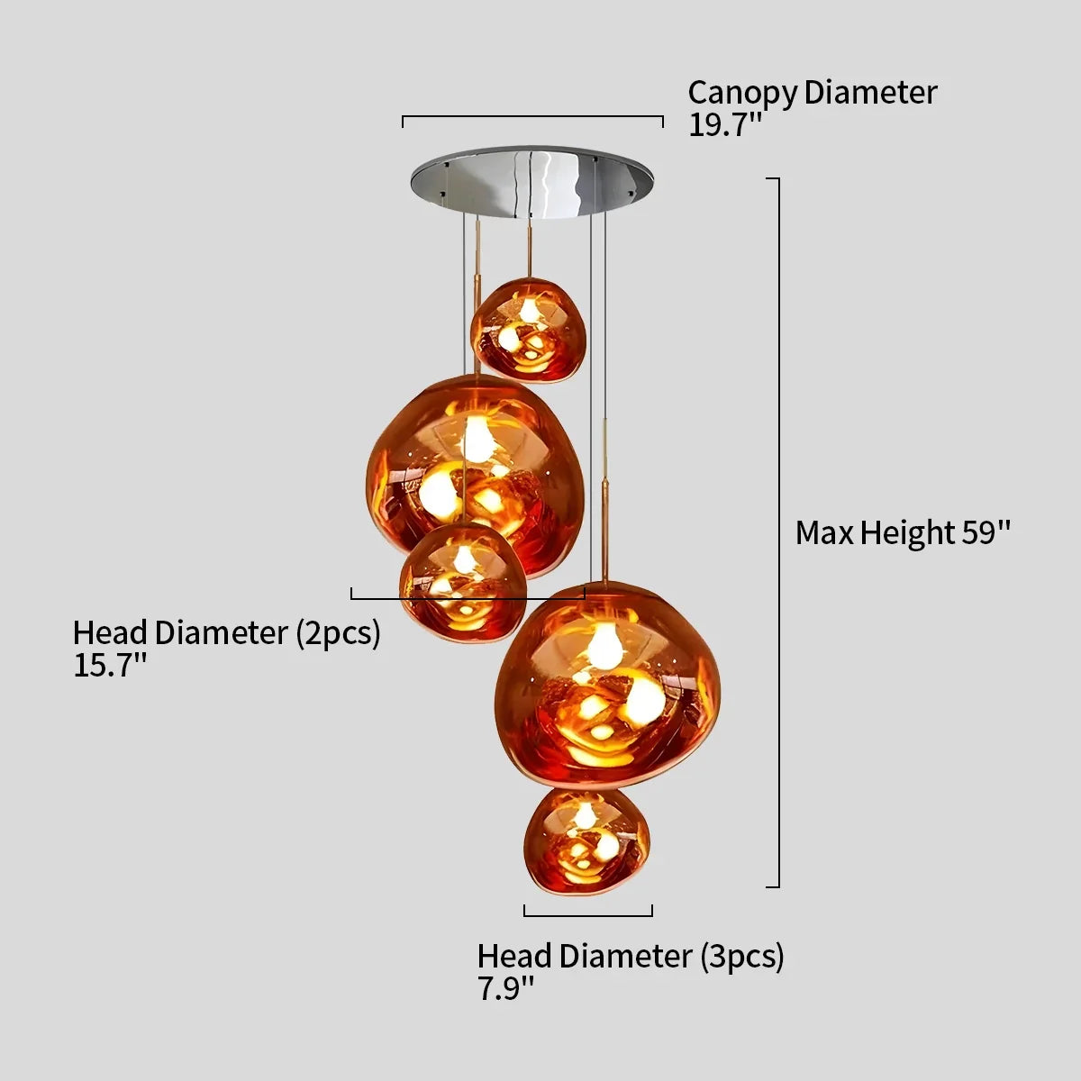 flairel Lava Drops Minimalist Chandelier