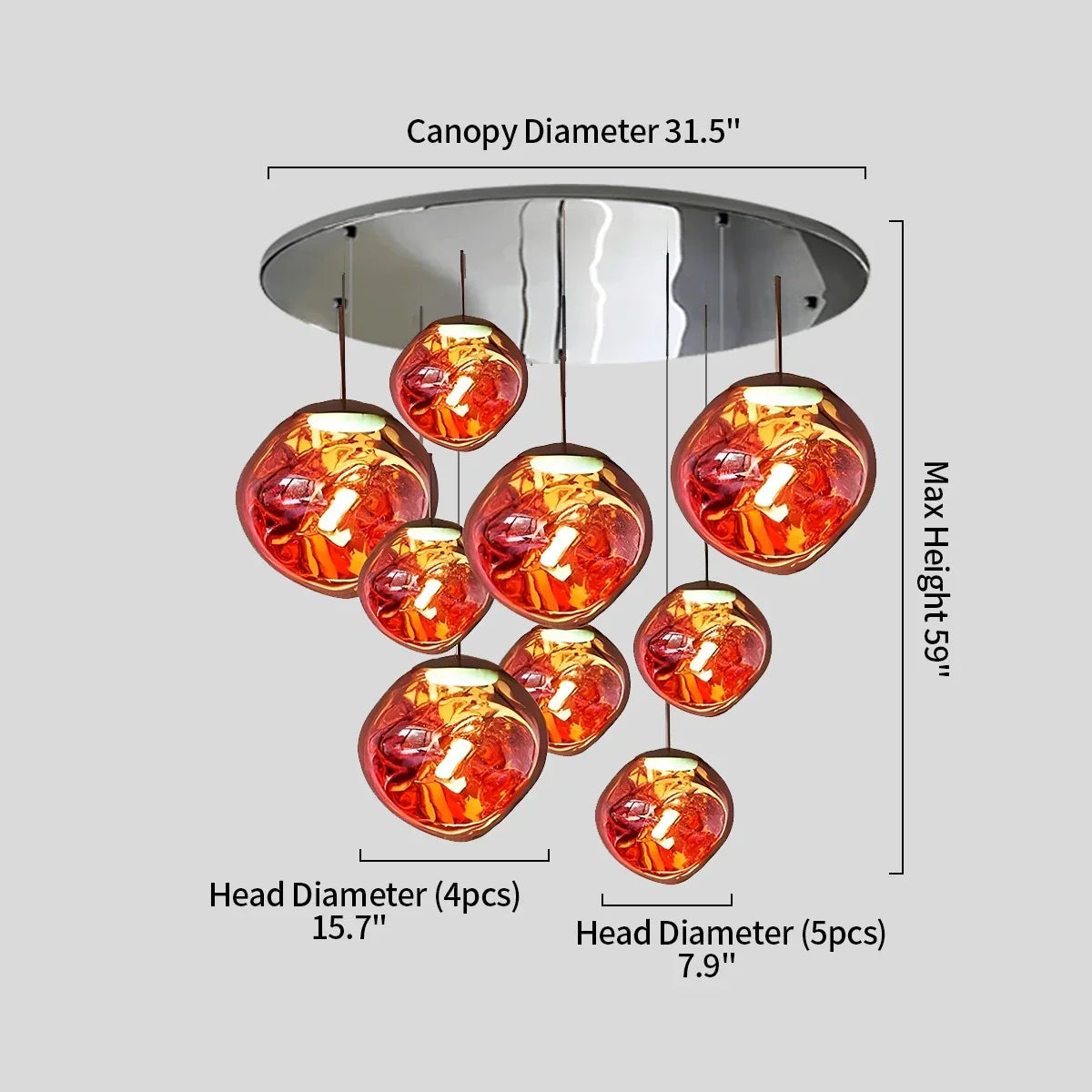 flairel Lava Drops Minimalist Chandelier