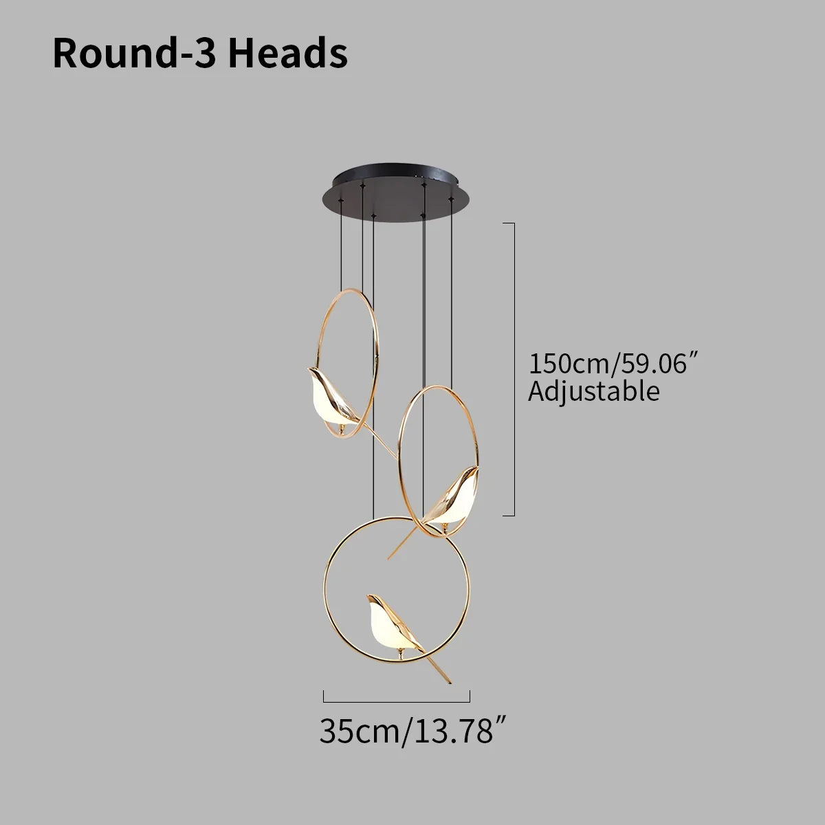 flairel Modern Gold Birds LED Chandelier