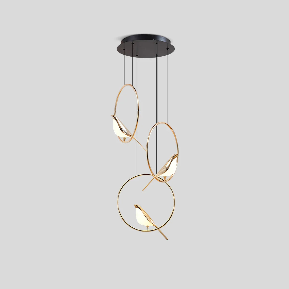 flairel Modern Gold Birds LED Chandelier