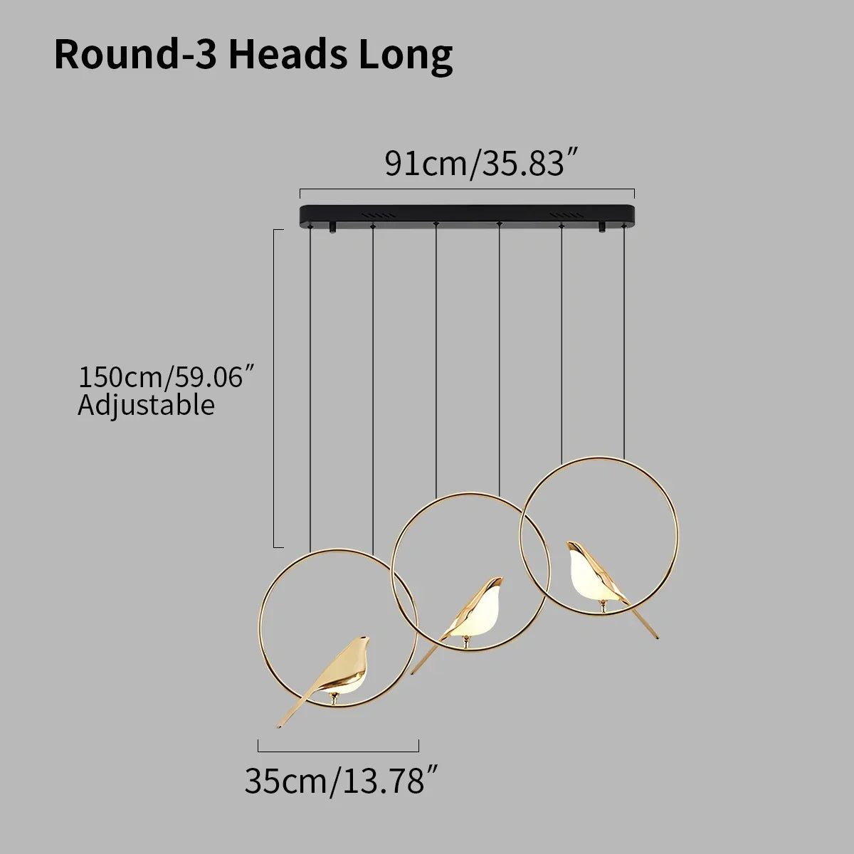 flairel Modern Gold Birds LED Chandelier