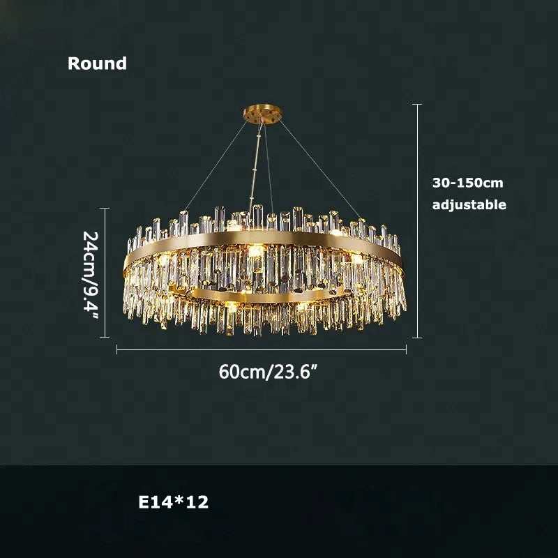 flairel Round Oval Crystal Chandelier