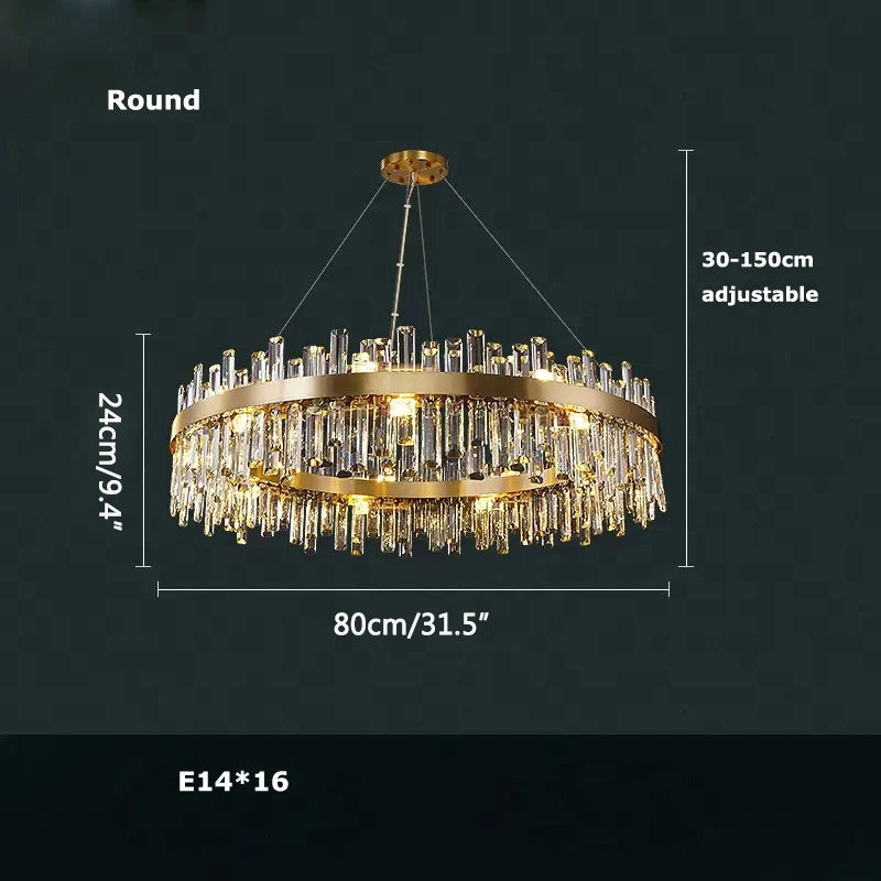 flairel Round Oval Crystal Chandelier
