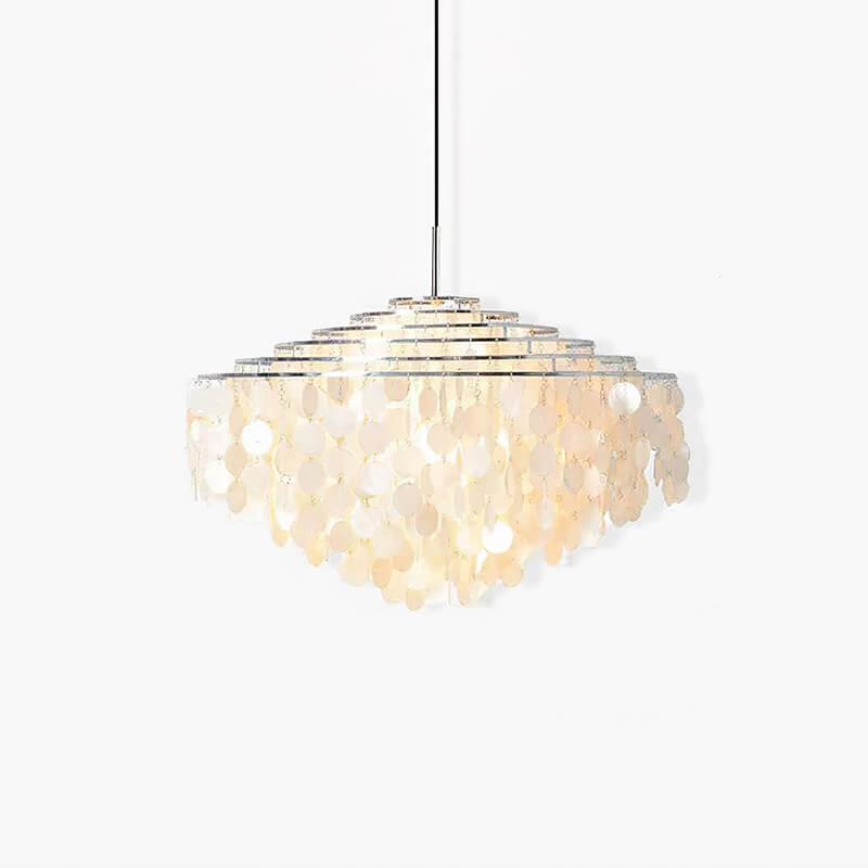 flairel Round Shell Chandelier for Bedroom Living Room