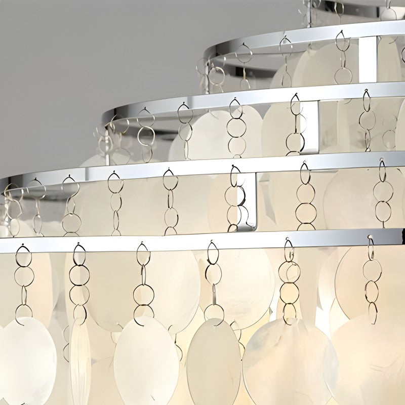 flairel Round Shell Chandelier for Bedroom Living Room