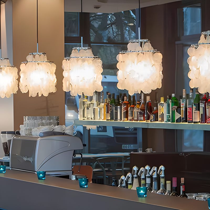 flairel Round Shell Chandelier for Bedroom Living Room