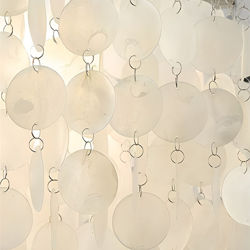 flairel Round Shell Chandelier for Bedroom Living Room