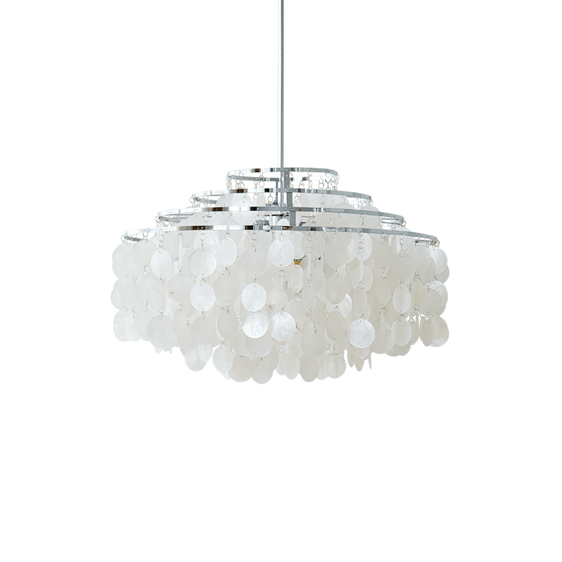 flairel Round Shell Chandelier for Bedroom Living Room