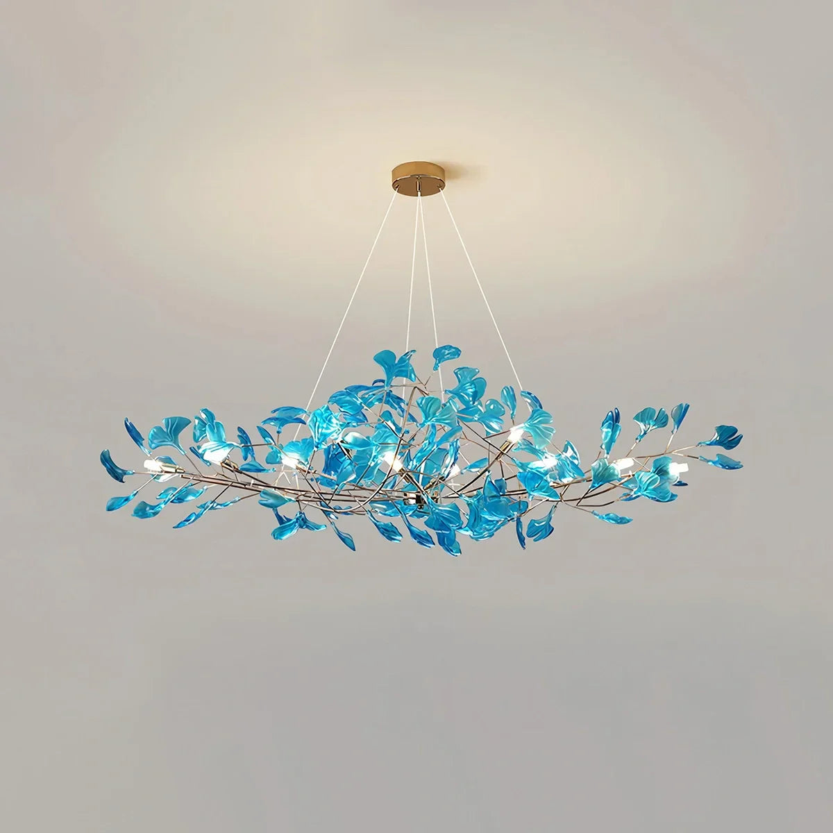 flairel Acrylic Ginkgo Leaf Chandelier for Dining Area