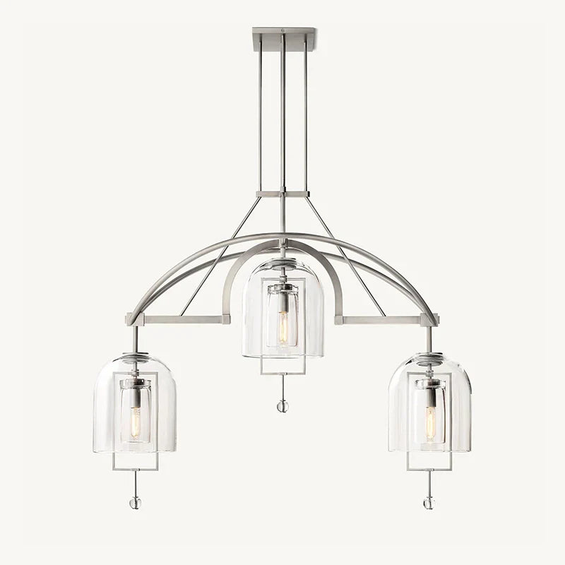flairel Bell Glass Chandelier for Living Room