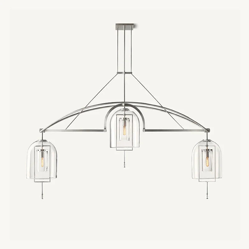 flairel Bell Glass Chandelier for Living Room