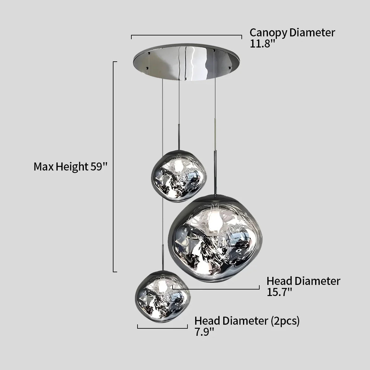 flairel Lava Drops Minimalist Chandelier