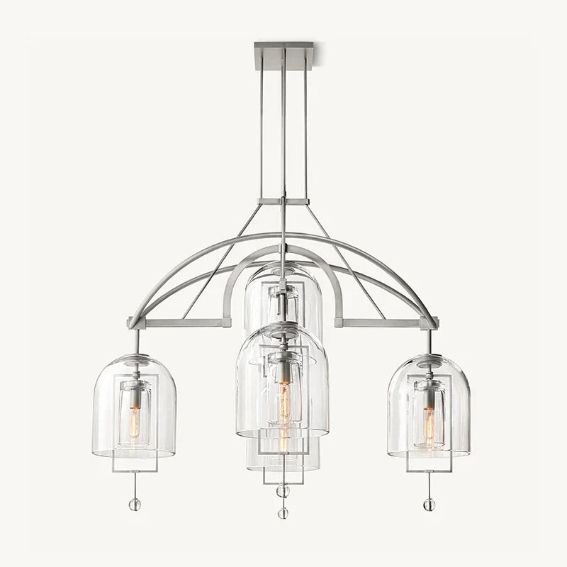 flairel Bell Glass Chandelier for Living Room