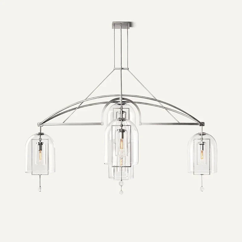 flairel Bell Glass Chandelier for Living Room