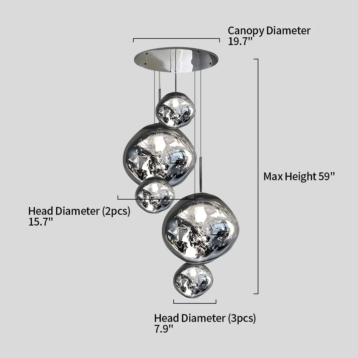 flairel Lava Drops Minimalist Chandelier