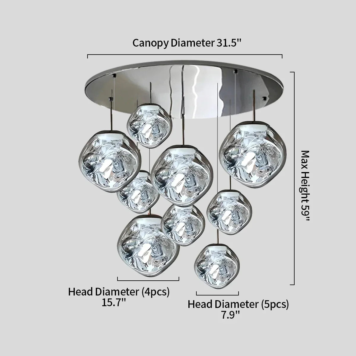 flairel Lava Drops Minimalist Chandelier