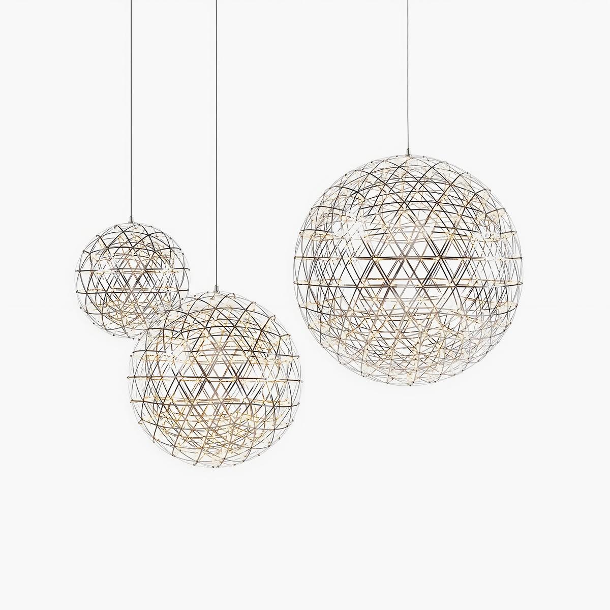 flairel Silver Fire Ball Pendant Light for Dining Room