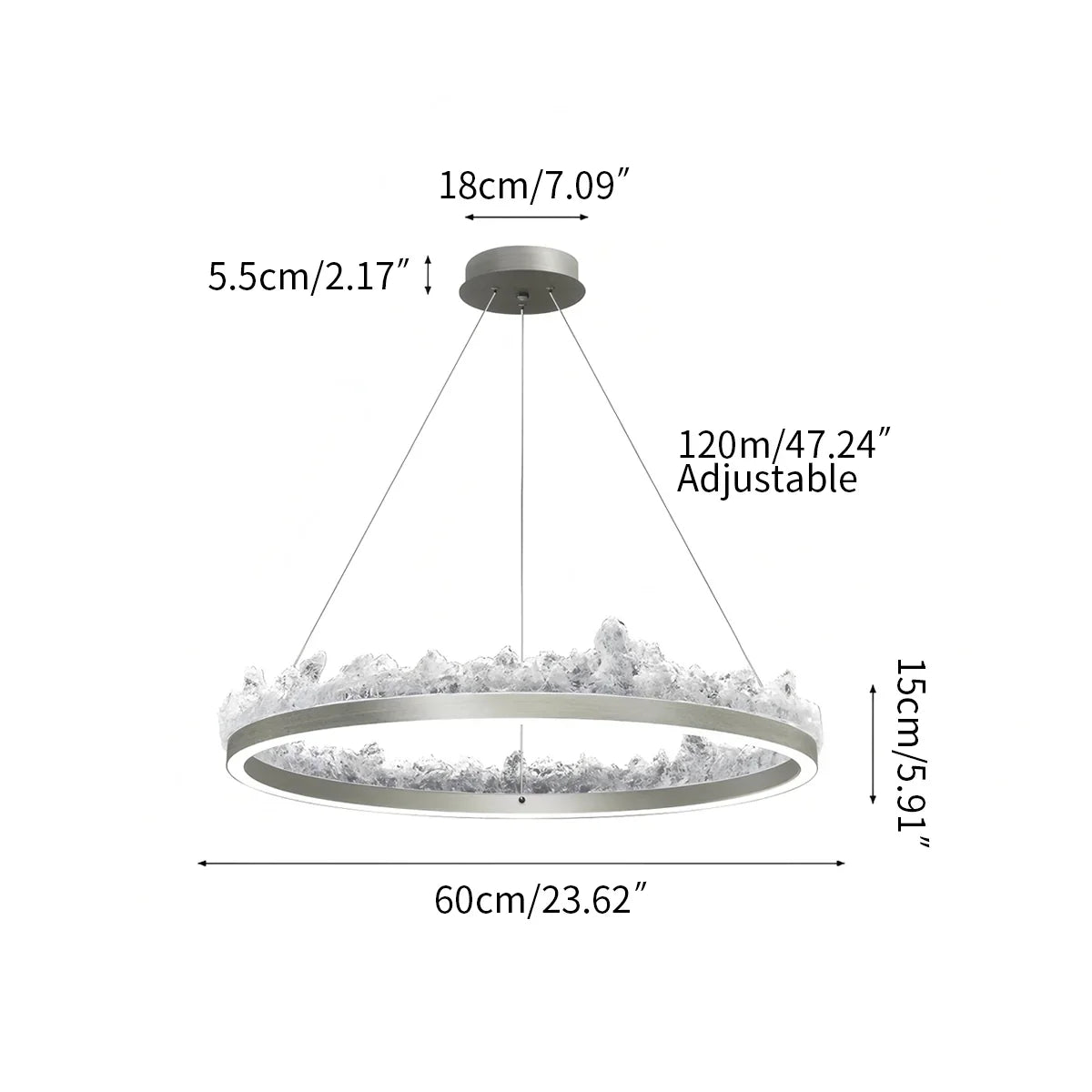 flairel Modern Light Luxury Iceberg Chandelier