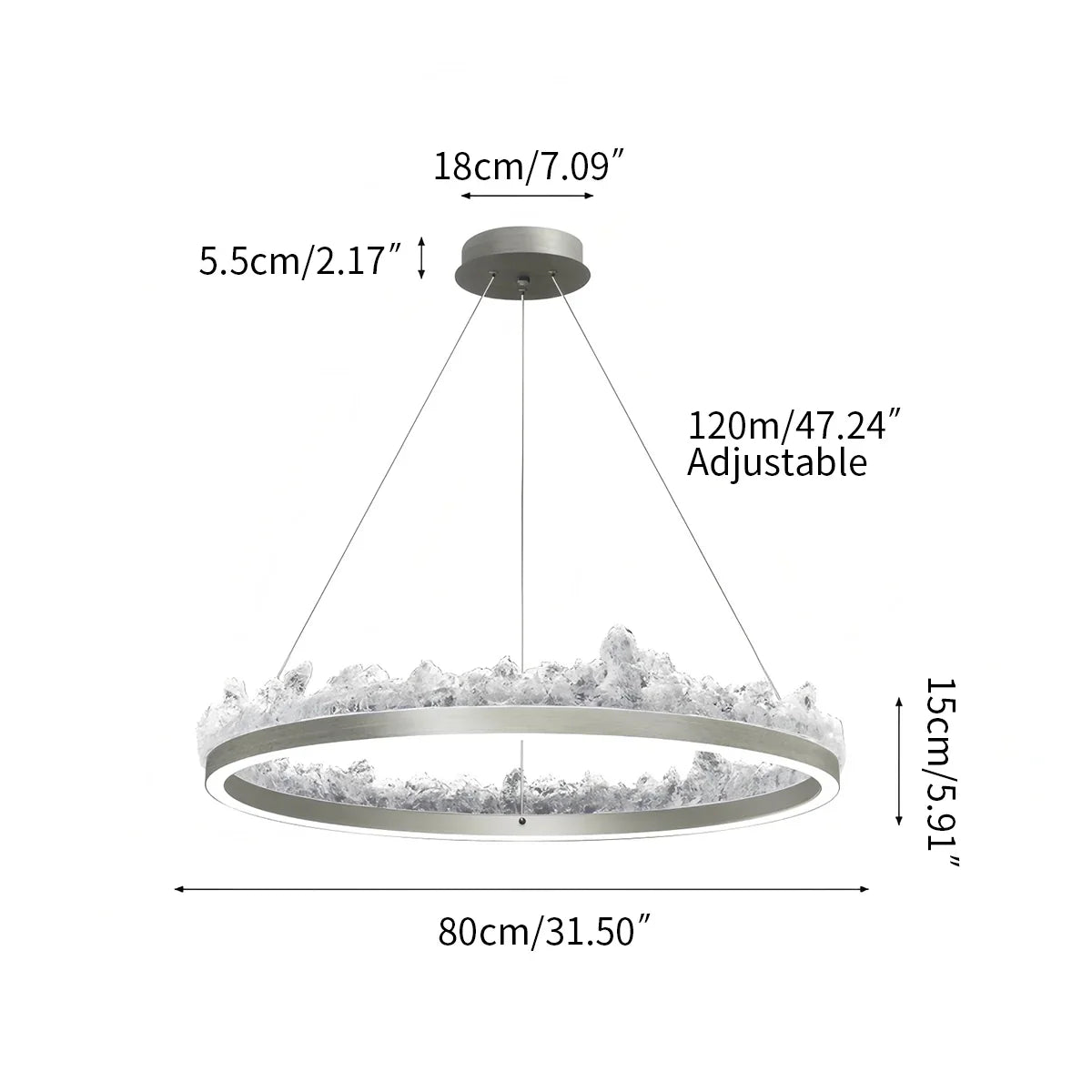 flairel Modern Light Luxury Iceberg Chandelier