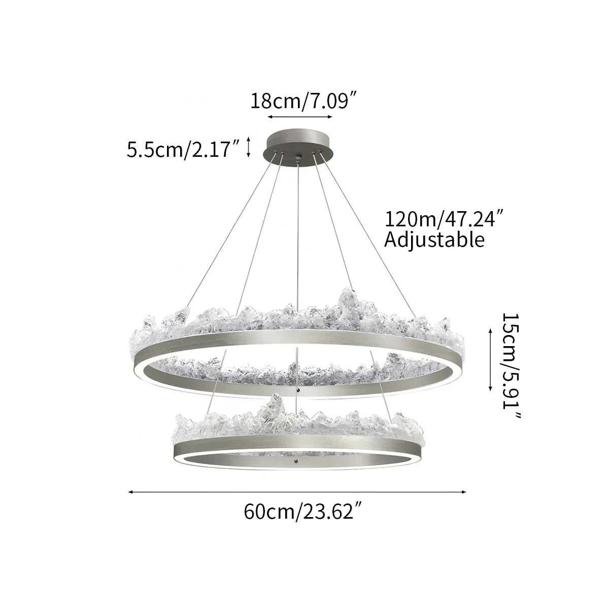 flairel Modern Light Luxury Iceberg Chandelier