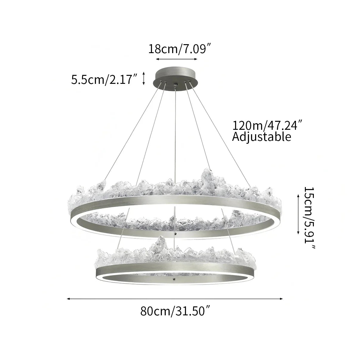 flairel Modern Light Luxury Iceberg Chandelier