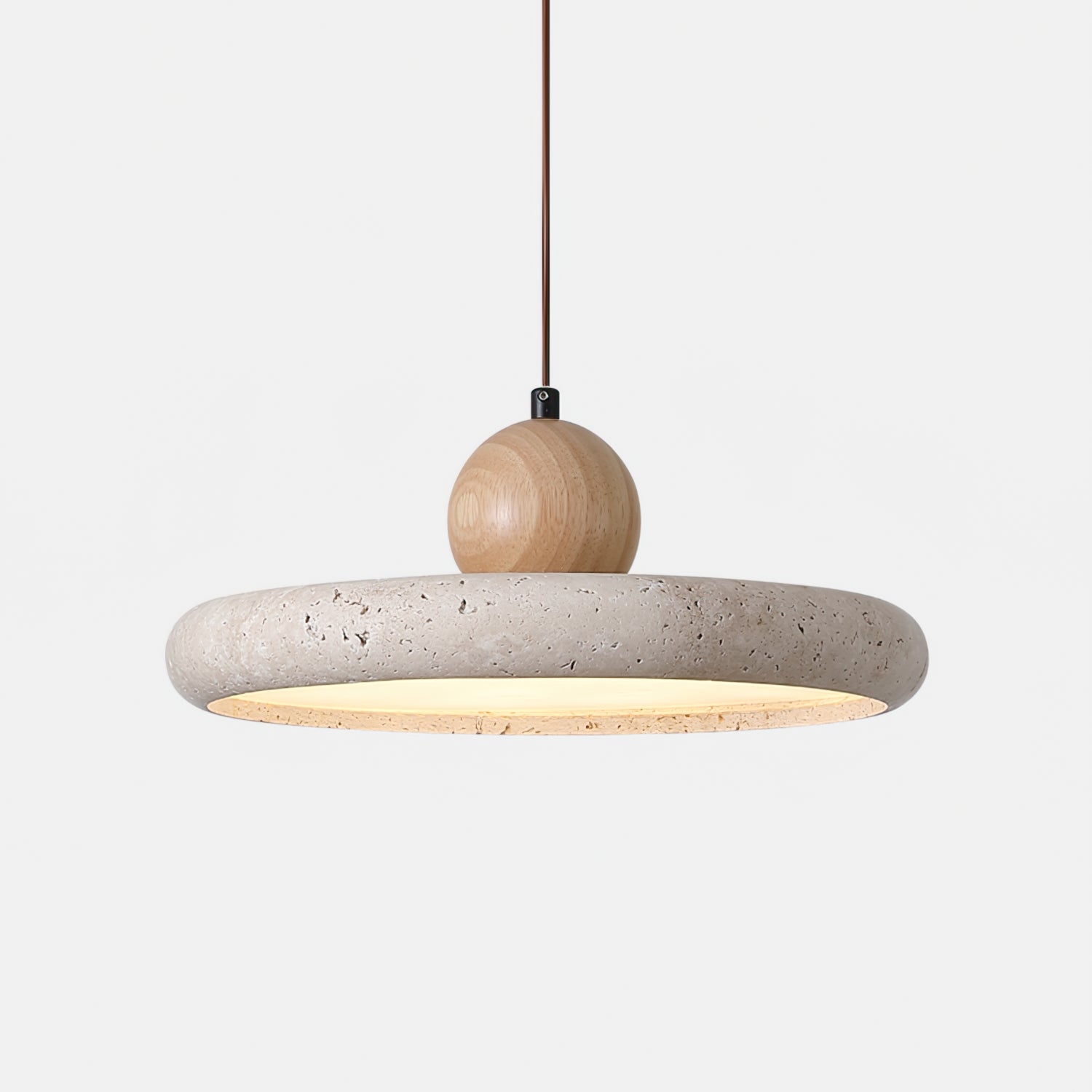 Siyane Modern Yellow Travertine Wood LED Pendant Lamp for Dining Room