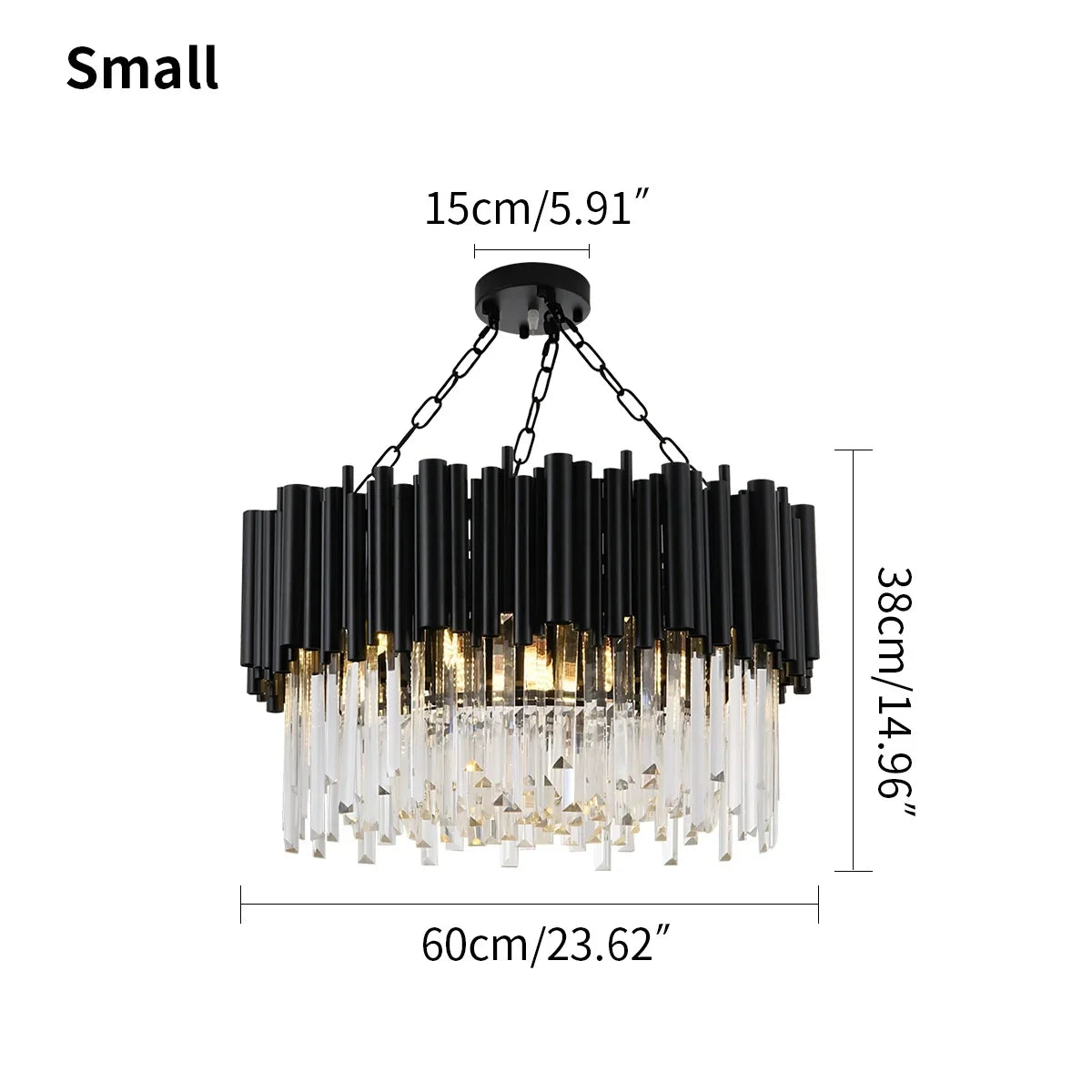 flairel Mystique Black Crystal LED Chandelier