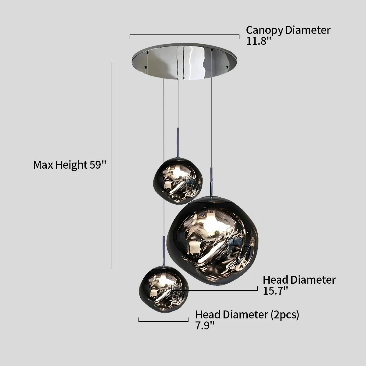 flairel Lava Drops Minimalist Chandelier