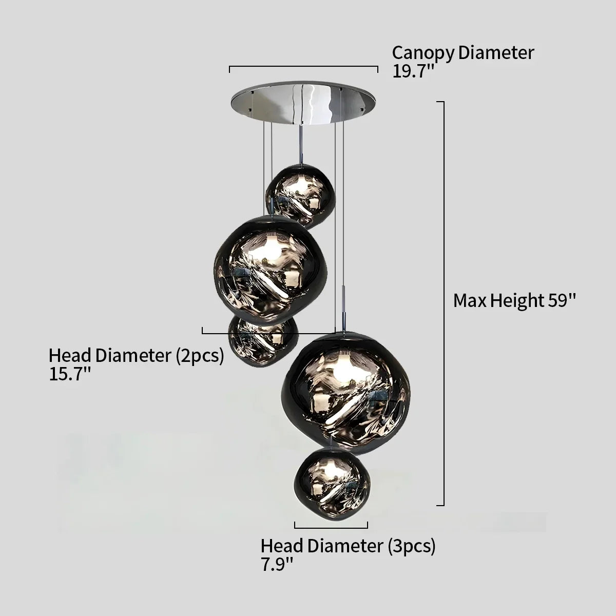 flairel Lava Drops Minimalist Chandelier