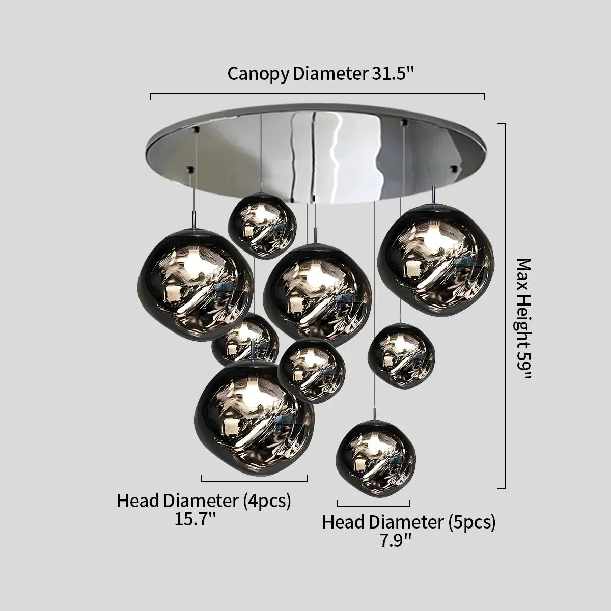 flairel Lava Drops Minimalist Chandelier