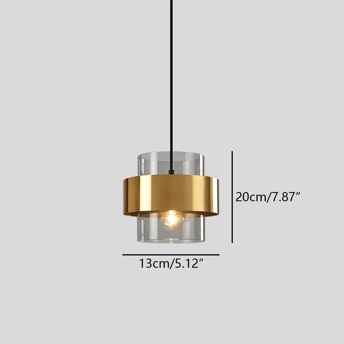 flairel Azenor Cylindrical Glass Pendant Light for Bedroom