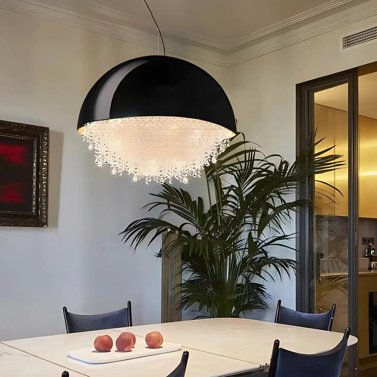 flairel Spherical Crystal Chandelier Globe Pendant Light