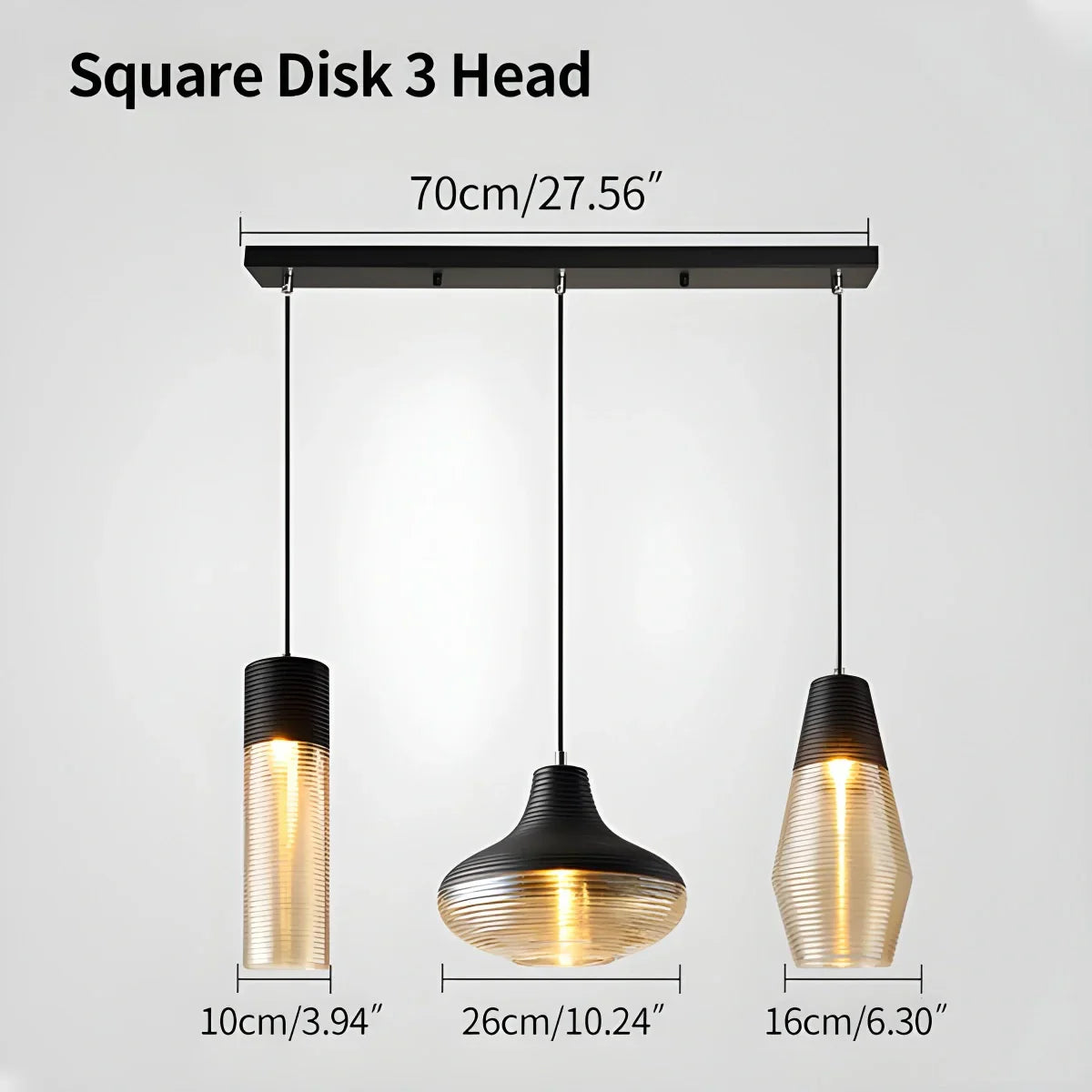 flairel Industrial Style Glass Pendant Light for Kitchen