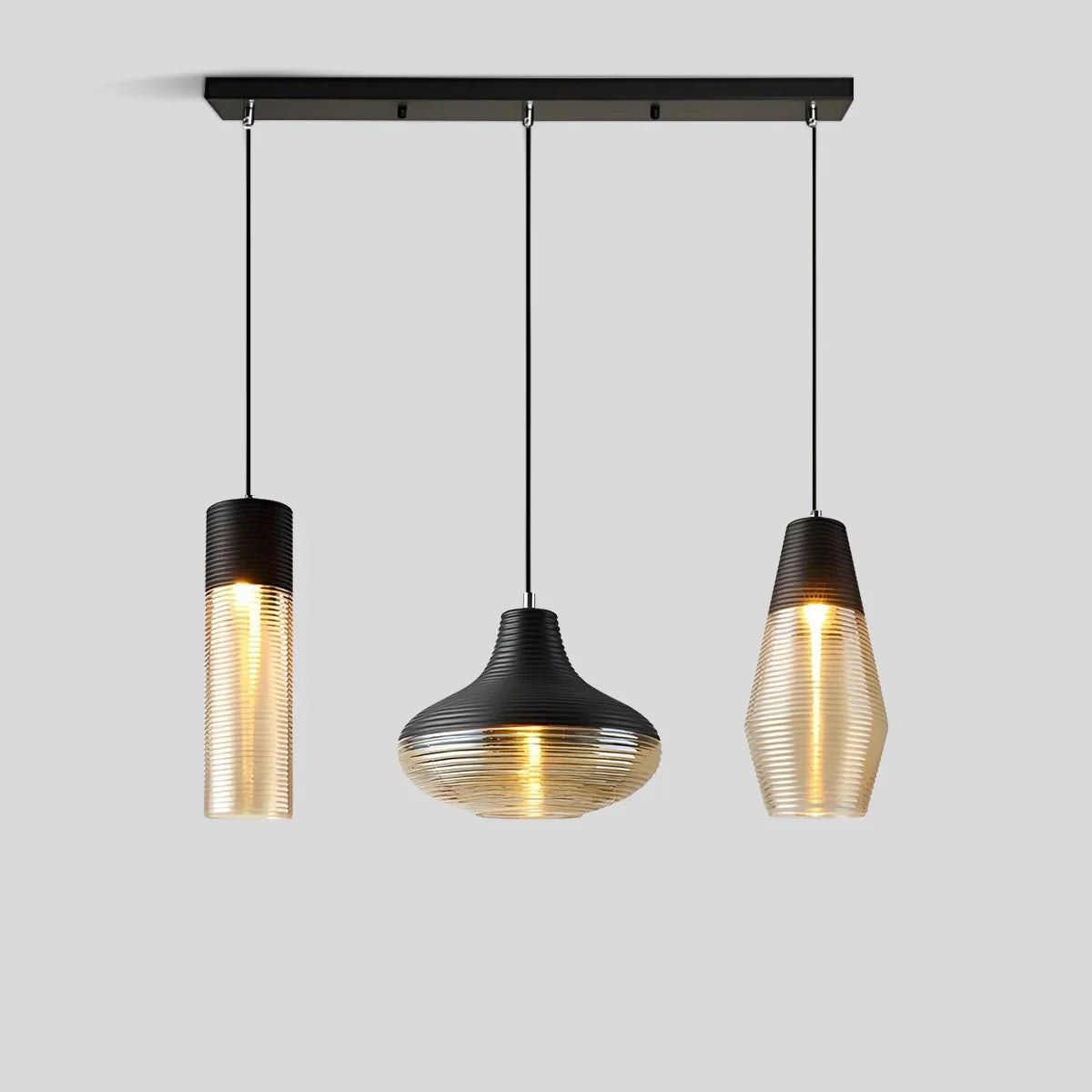 flairel Industrial Style Glass Pendant Light for Kitchen