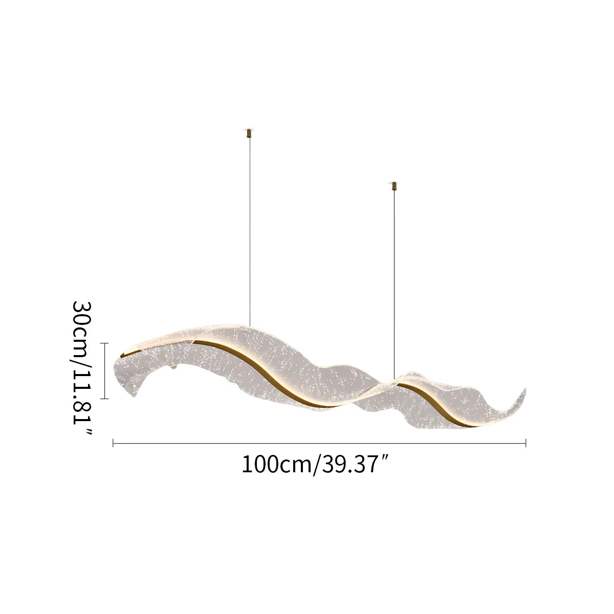 flairel Modern LED Wave Acrylic Chandelier