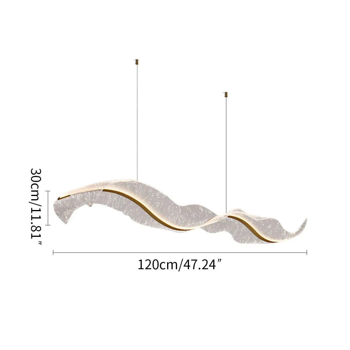 flairel Modern LED Wave Acrylic Chandelier