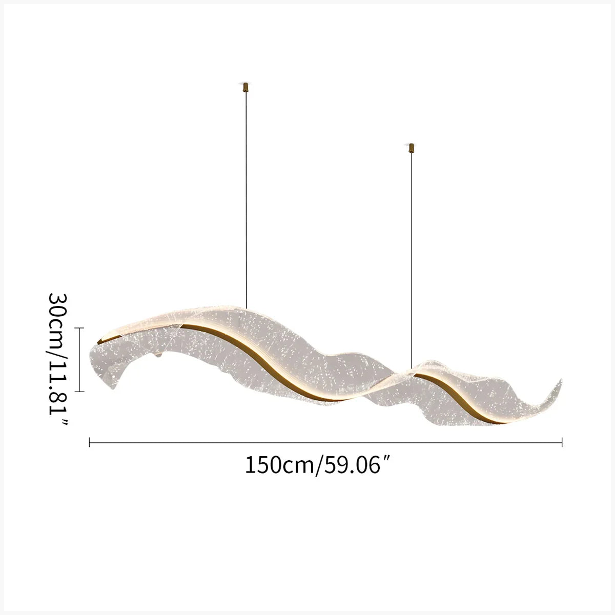 flairel Modern LED Wave Acrylic Chandelier