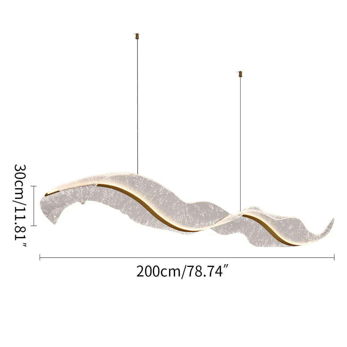flairel Modern LED Wave Acrylic Chandelier