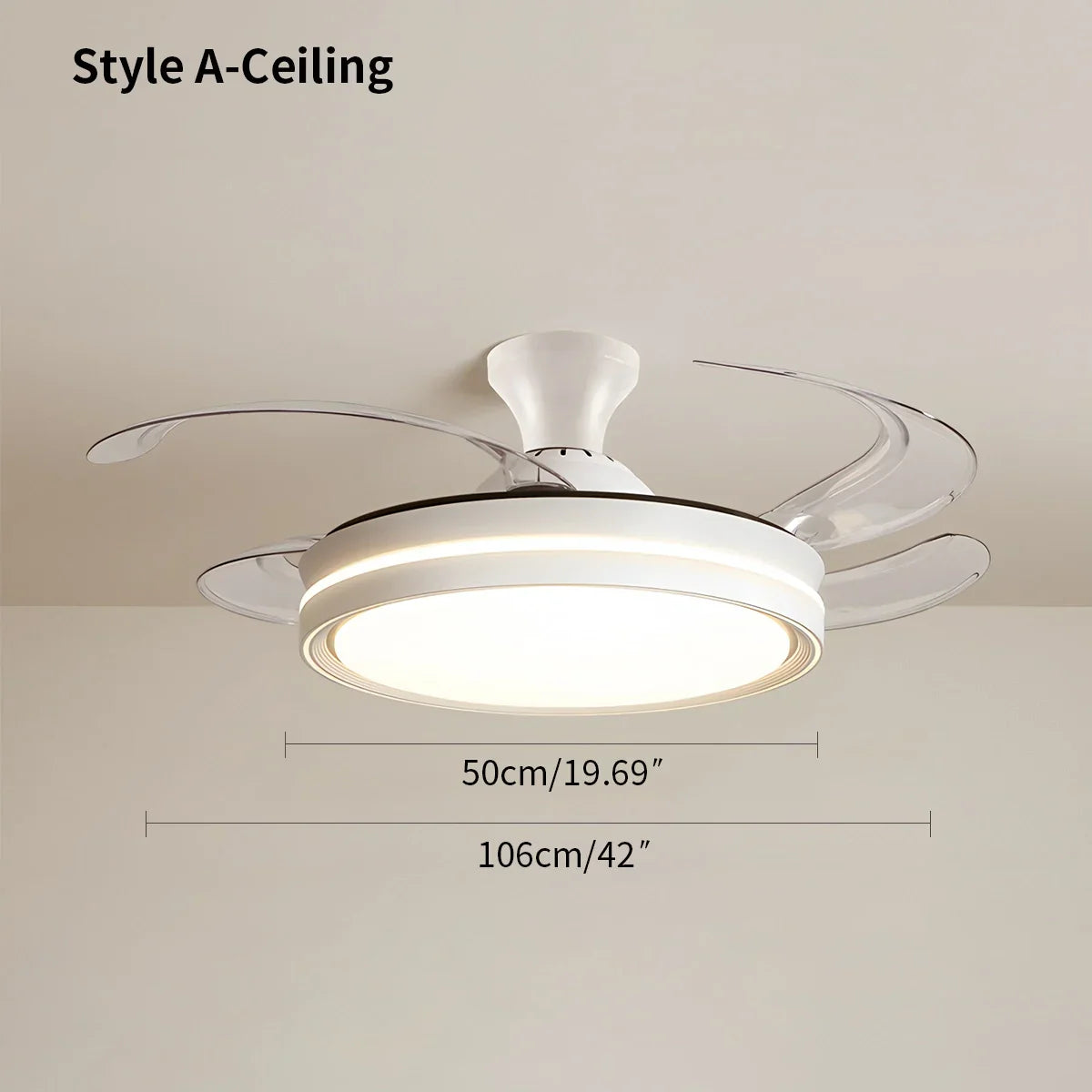 flairel Modern Silent Remote Control Ceiling Fan with Light
