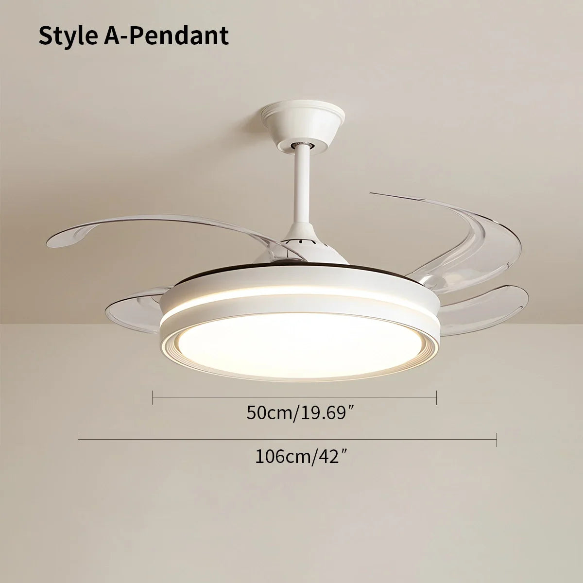 flairel Modern Silent Remote Control Ceiling Fan with Light