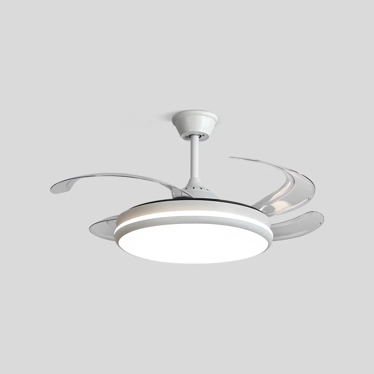 flairel Modern Remote Ceiling Fan Light with Clear Blades