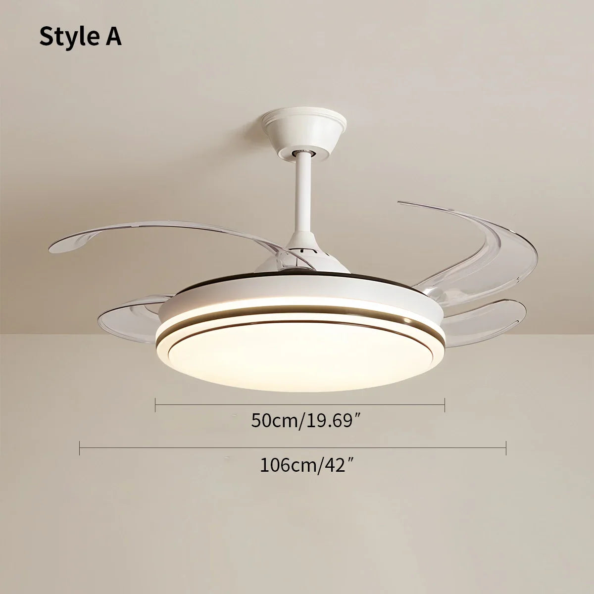 flairel Modern Remote Control Ceiling Fan with LED Light