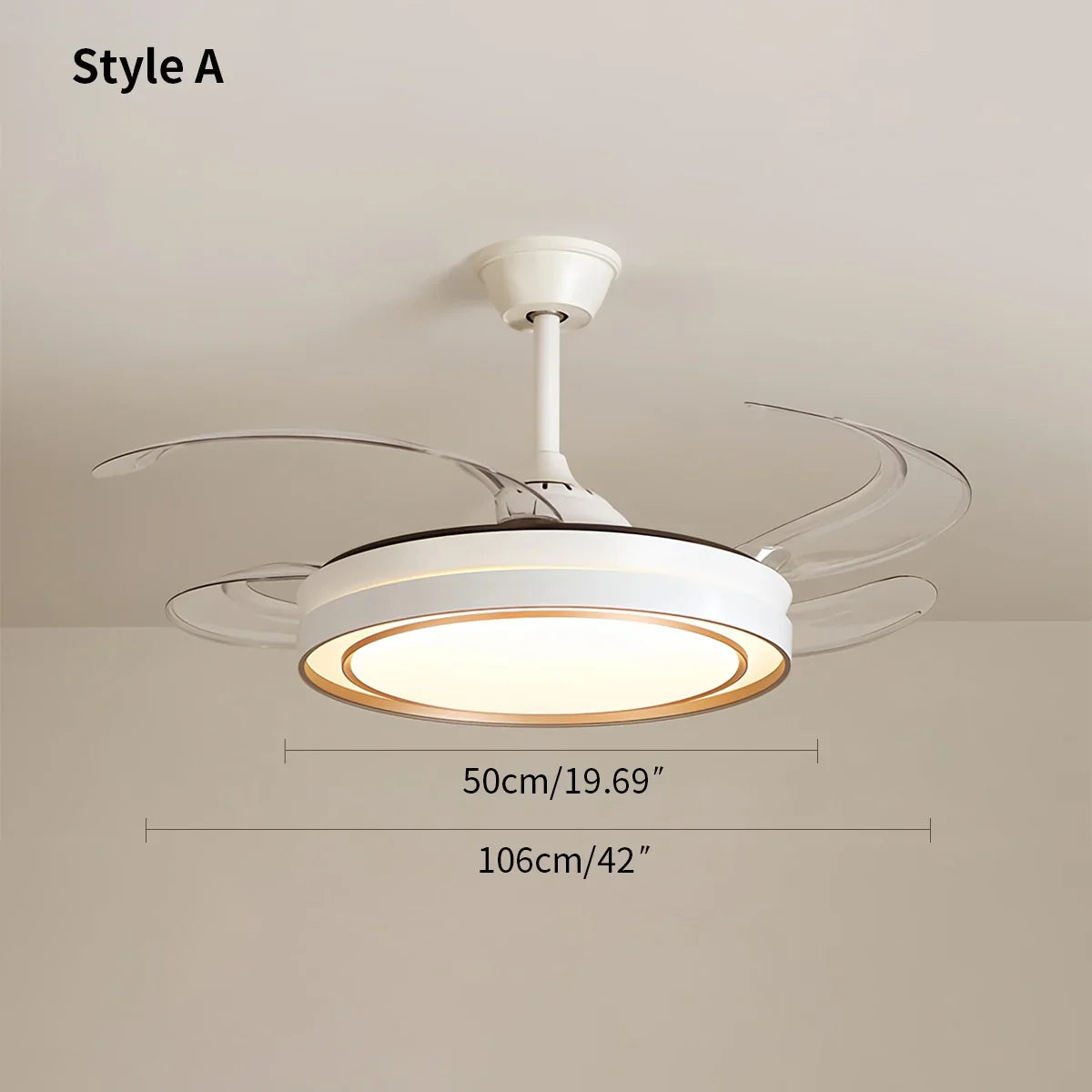 flairel Modern Round Ceiling Fan Light with Remote Control