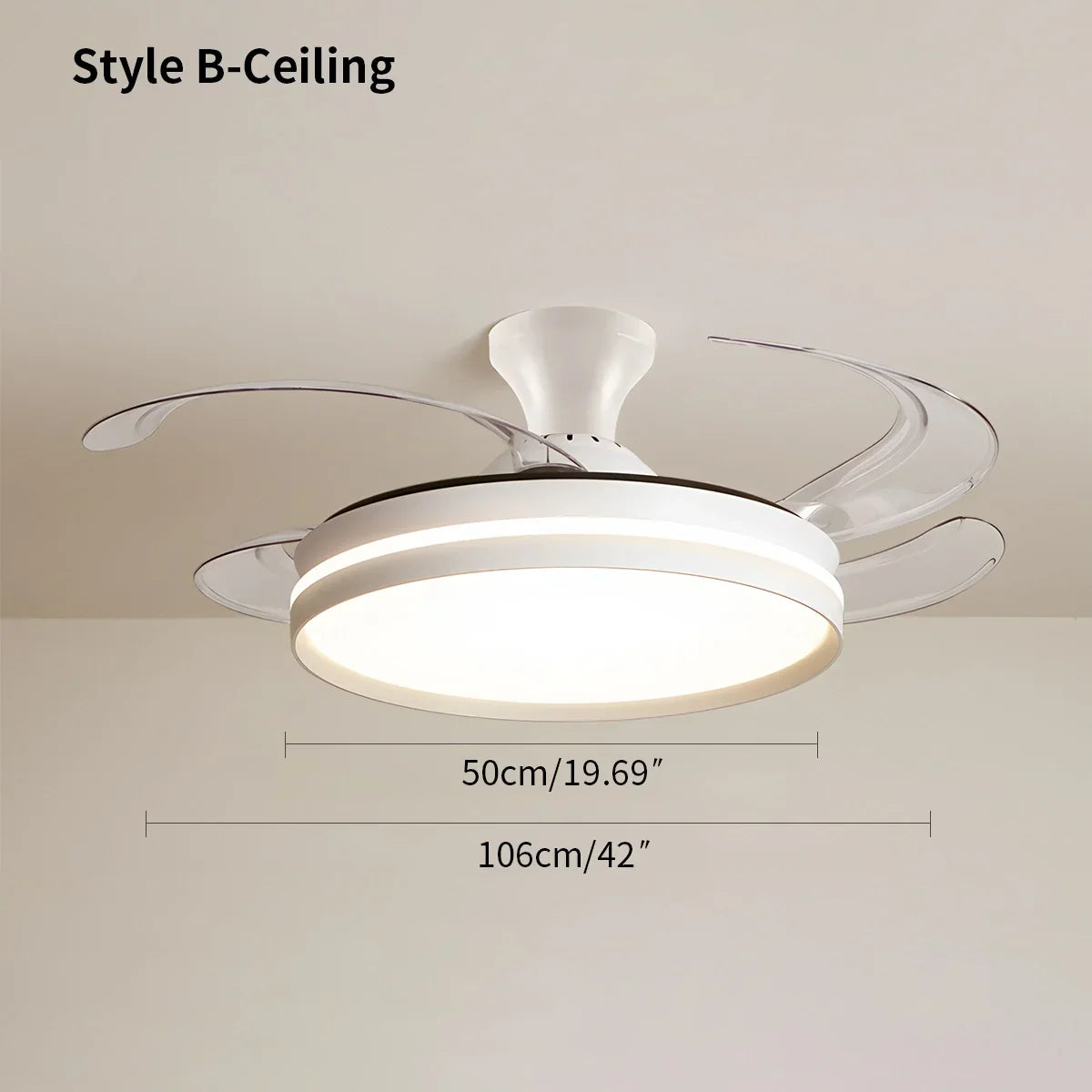 flairel Modern Silent Remote Control Ceiling Fan with Light