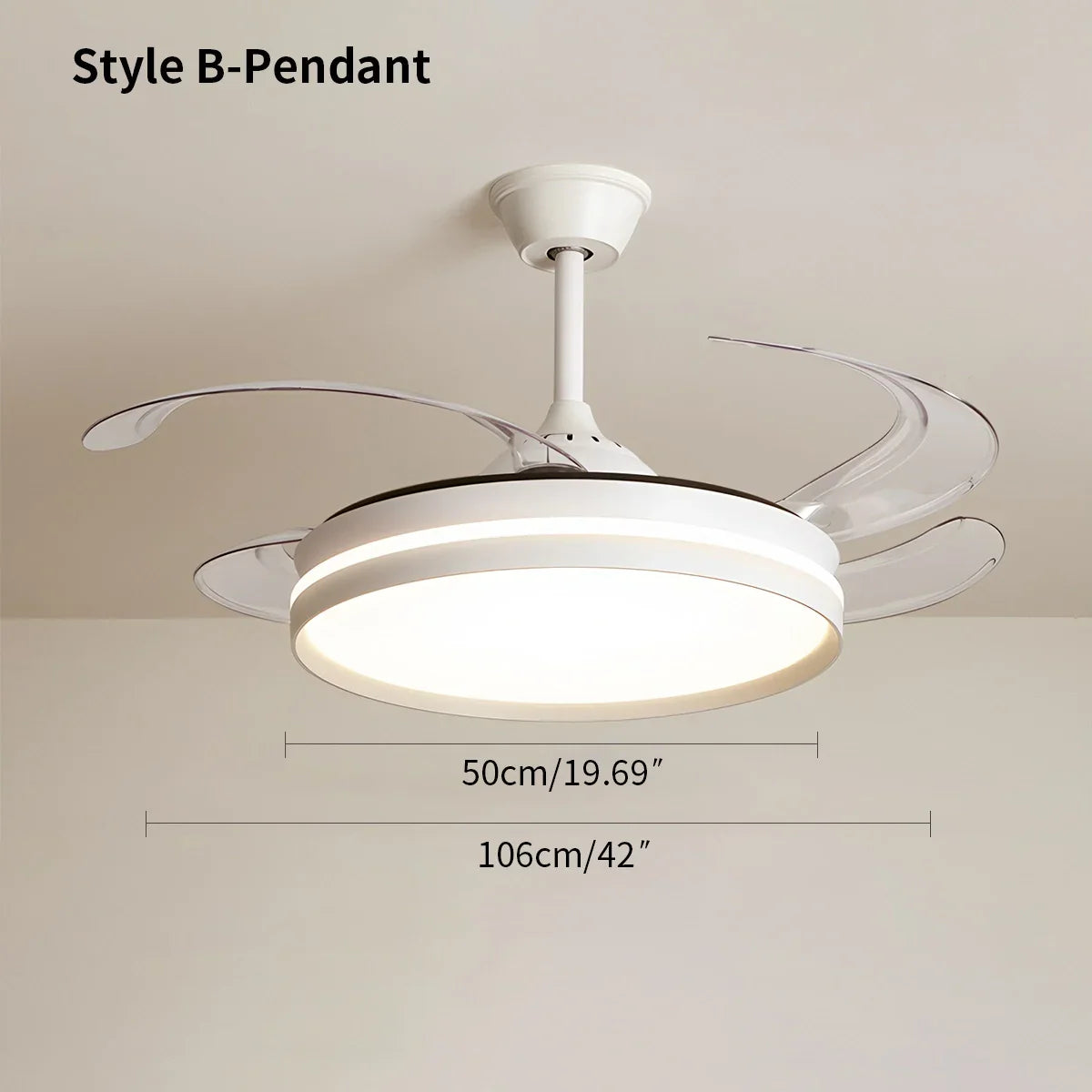flairel Modern Silent Remote Control Ceiling Fan with Light