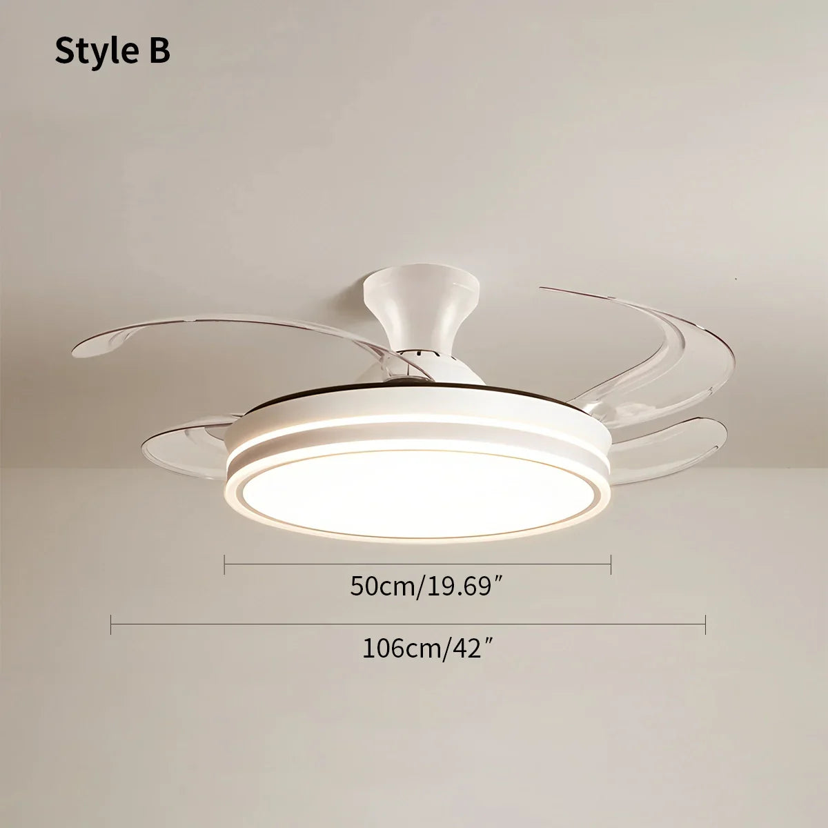 flairel Modern Ceiling Fan with LED Light & Remote Control