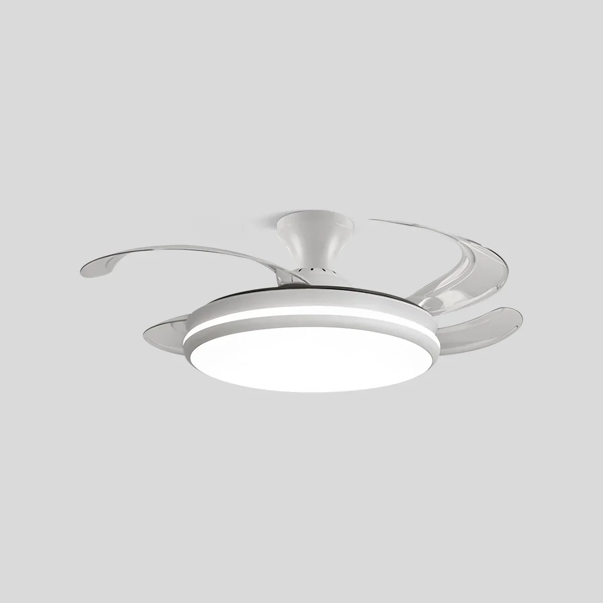 flairel Modern Remote Ceiling Fan Light with Clear Blades
