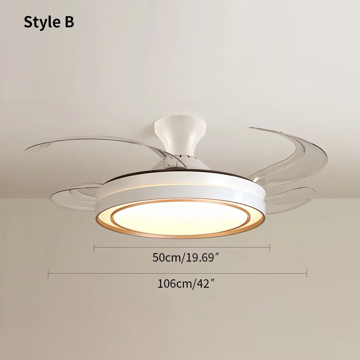 flairel Modern Round Ceiling Fan Light with Remote Control