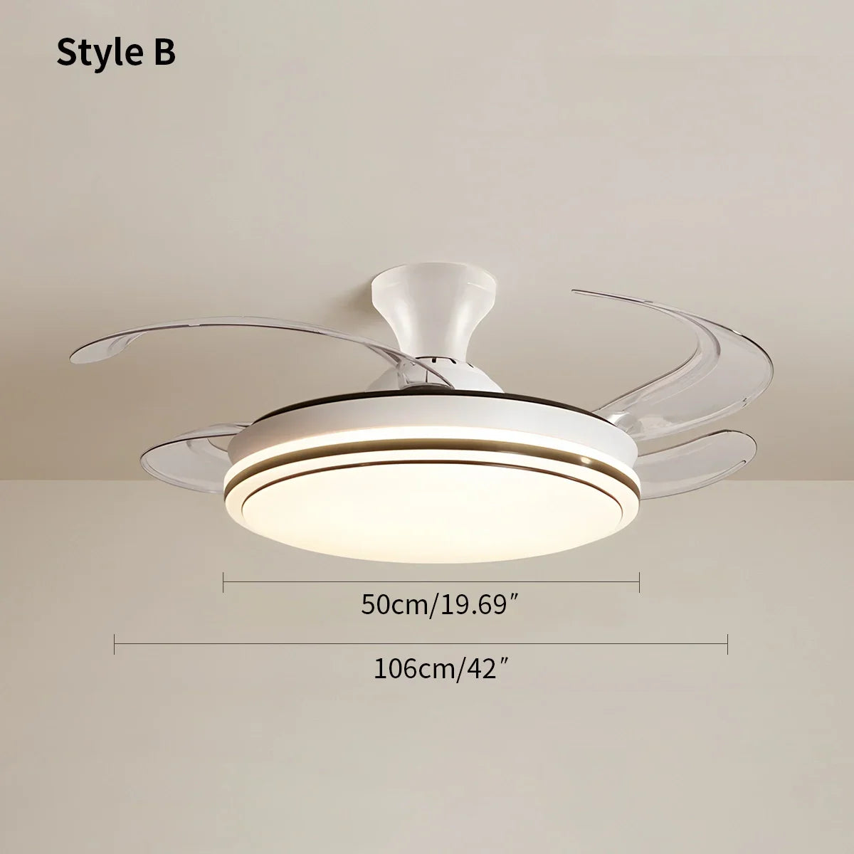 flairel Modern Remote Control Ceiling Fan with LED Light