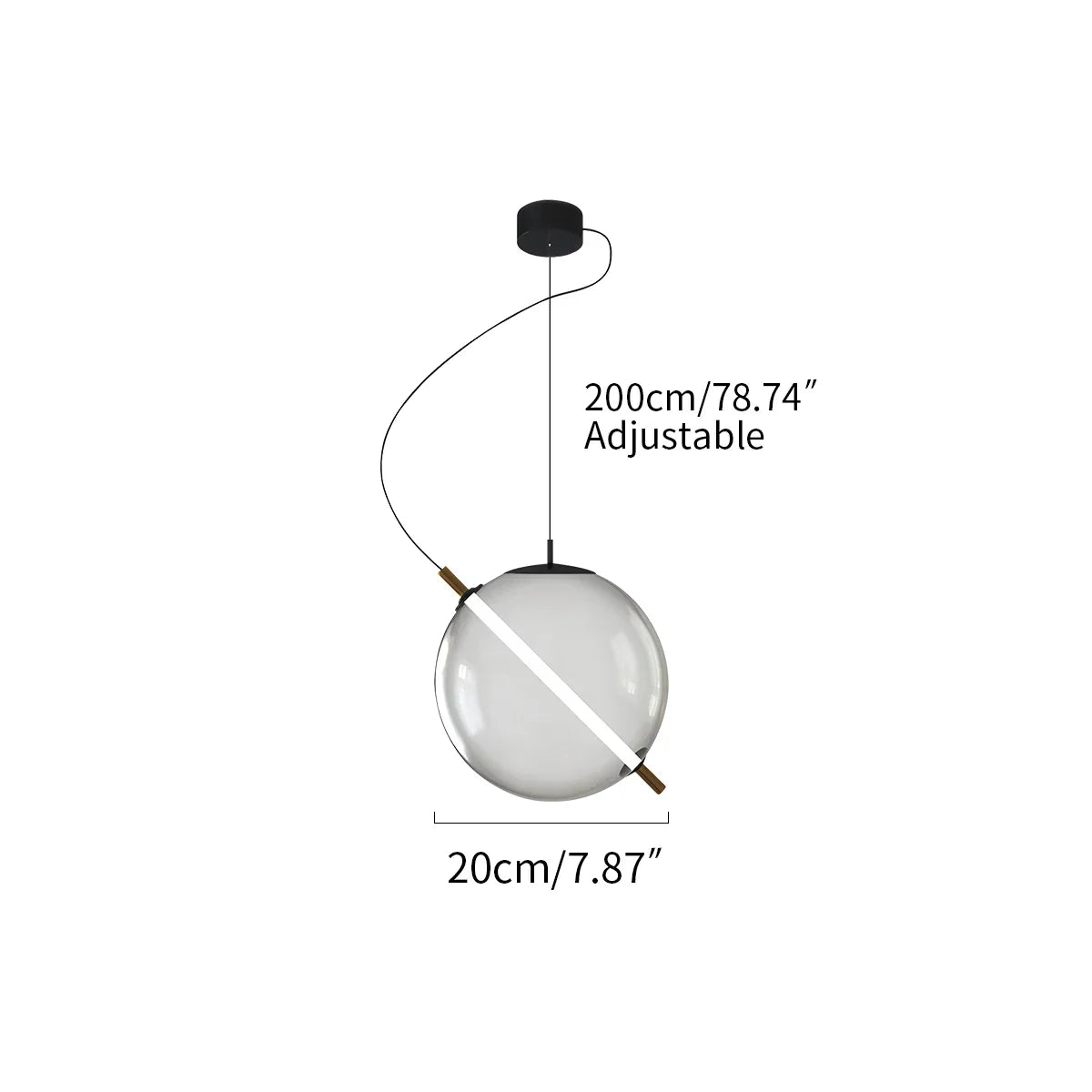 flairel Nordic Round Glass Pendant & Table Light